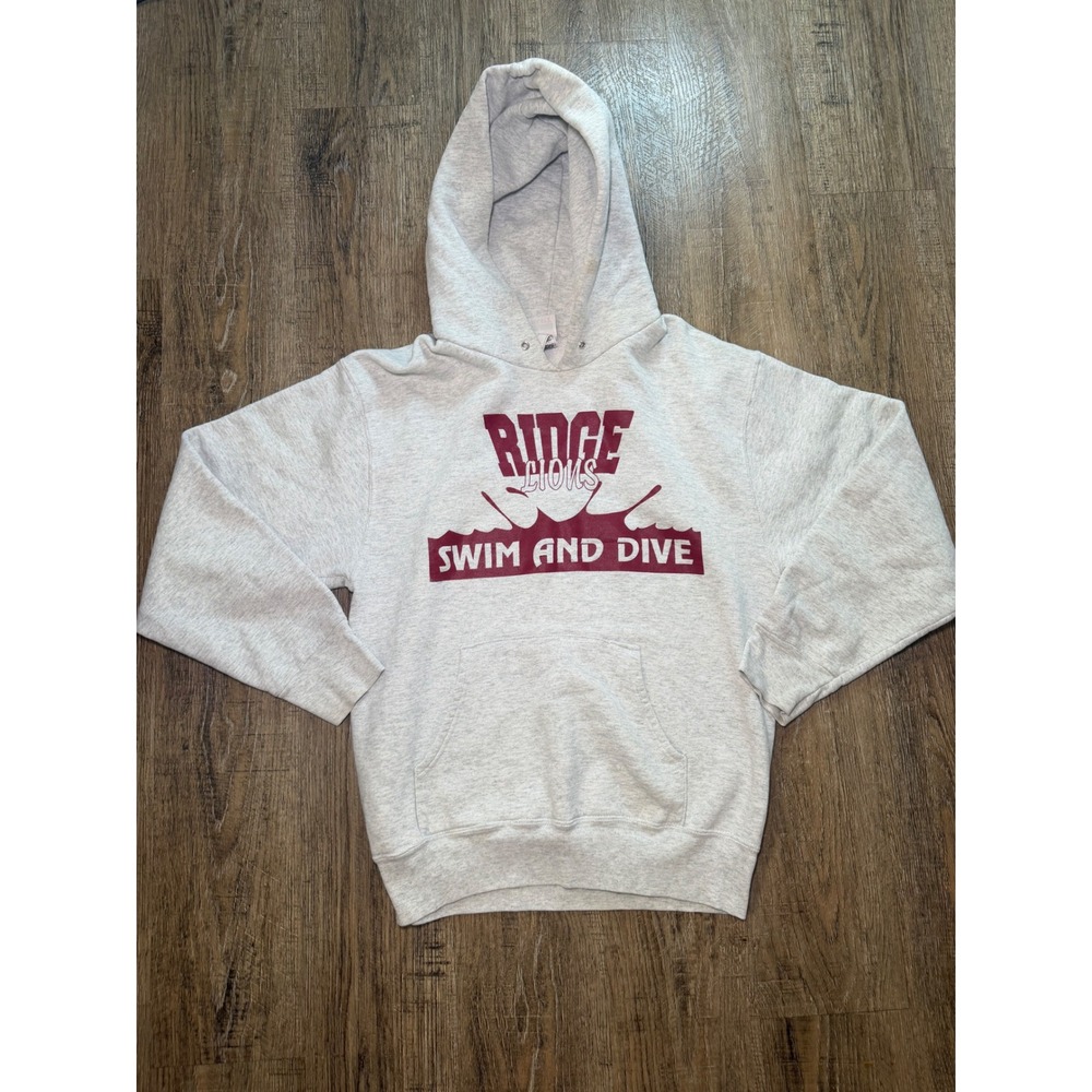 Fruit of the Loom Ridge‎ Lions Swim and Dive Hoodie Gray Medium Heavy Cotton